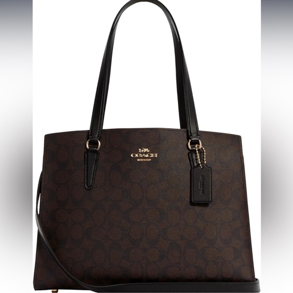 Coach Signature Brown and Black Tote Bag